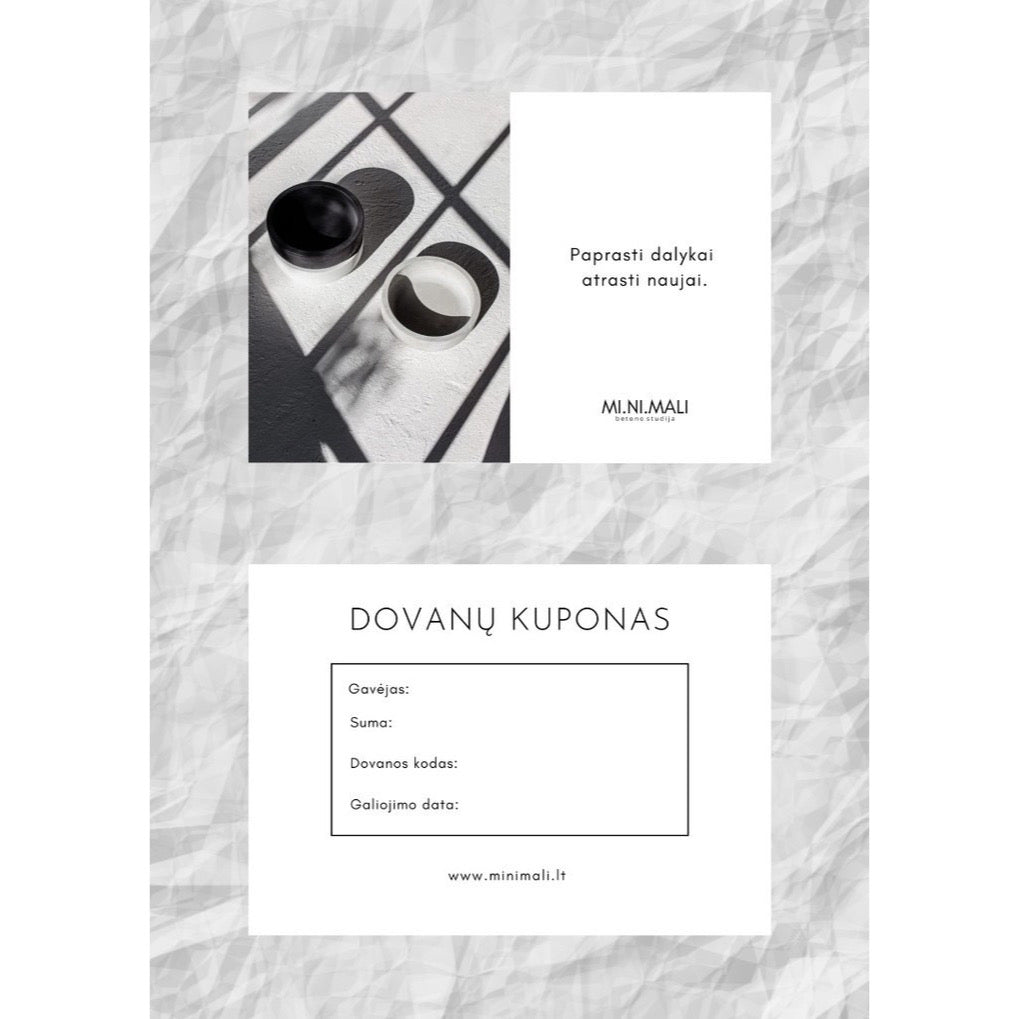 spausdintas dovanų kuponas // 20, 30, 50